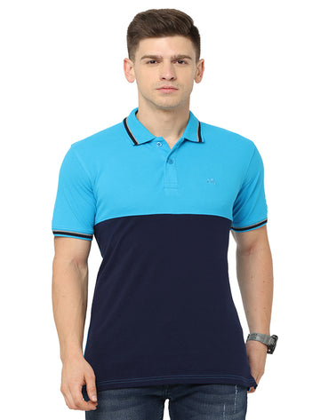 Men Polo Pure Rich Cotton T-Shirt Blue & navy