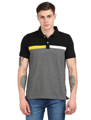 Men Polo Half Sleeve T-Shirt - Pure Rich Cotton - With cut Panel