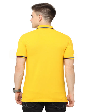 Men Polo Pure Rich Cotton T-Shirt  Yellow & Maroon