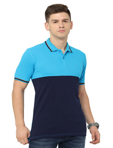 Men Polo Pure Rich Cotton T-Shirt Blue & navy