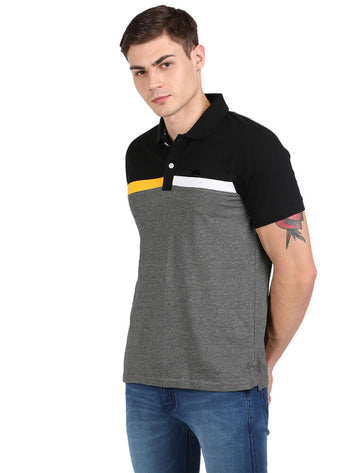 Men Polo Half Sleeve T-Shirt - Pure Rich Cotton - With cut Panel